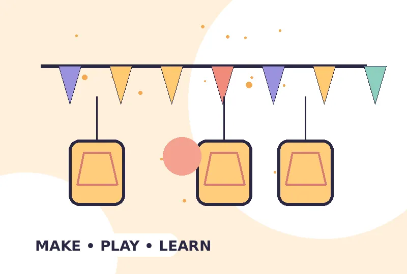 Original illustrative cover for Simple handmade festival decorations with kids