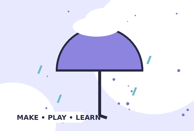 Bright paper projects and creative materials arranged for a rainy-day family challenge